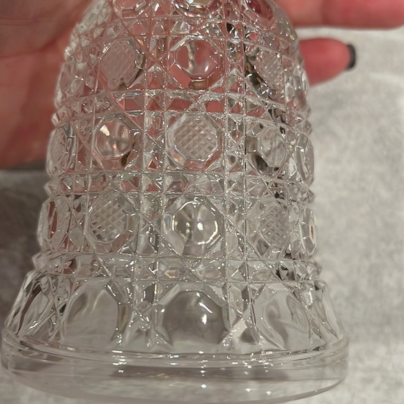Vintage 7” Clear Crystal Glass Hand Held Etched Bell - Picture 5 of 15